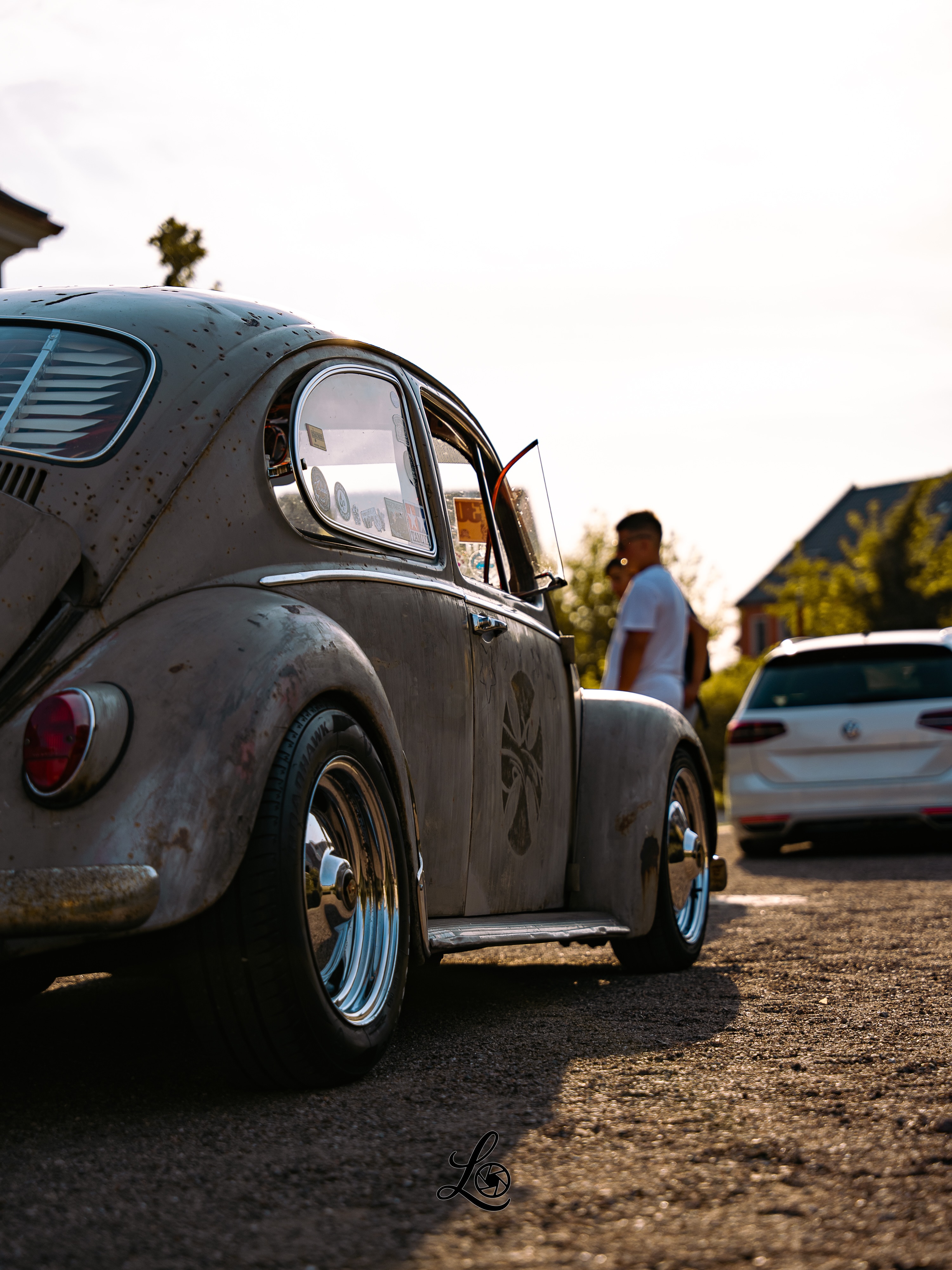VW Käfer bei einem Fototermin in Fürstenwalde